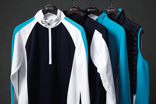 Golf Equipment test and review: Sunderland Apparel AW19-20 Collection. Storm Blue Collection