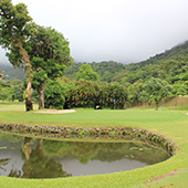 Golf holiday review of Rio de Janeiro, Brazil. Gavea Golf and Country Club. Water hazard at the 11th hole