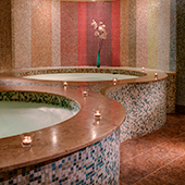Hotel and Spa Review, St Kitts Marriott Resort, St Kitts. Wirle pool tubs at the Emerald Mist Spa